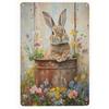 Винтажное Металлическое Настенное Искусство Кролик Садовый Декор Внутренний Домашний Акцент Наружная Скульптура для Патио