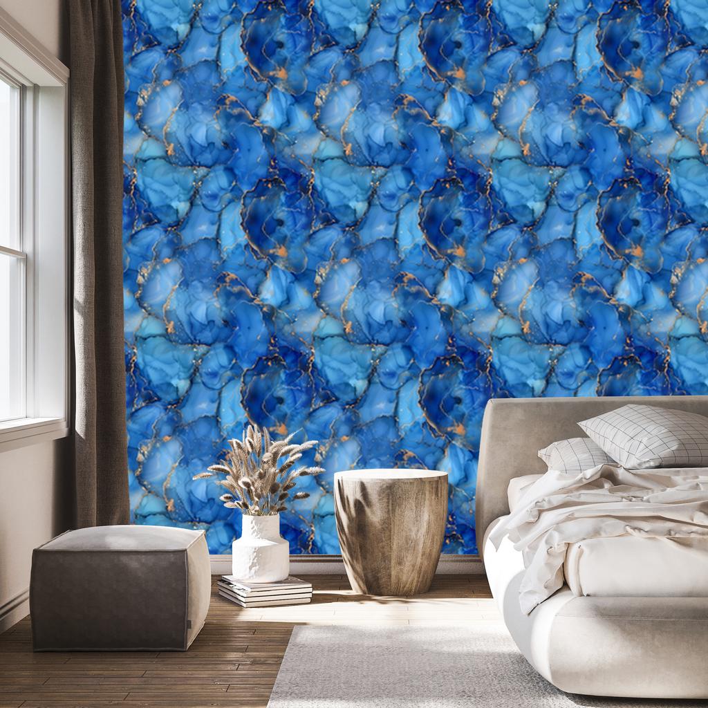 Wallpaper Ink blue, azure, navy blue and gray 50x1000