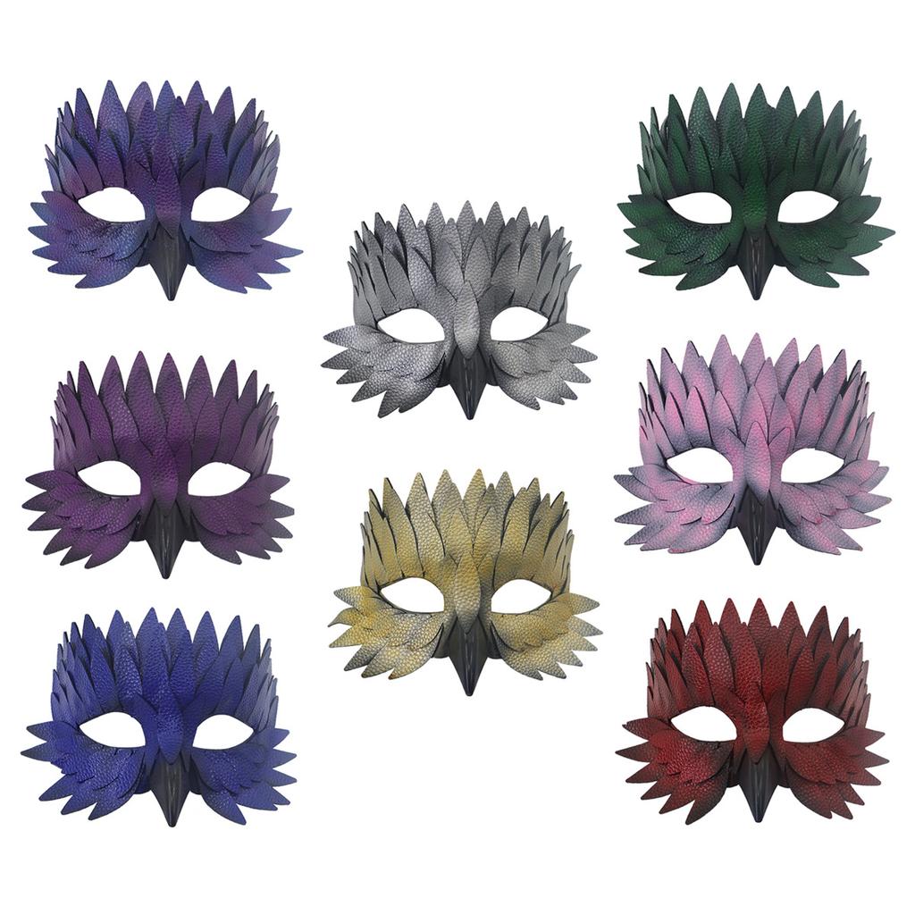 Halloween High End Half Face Leather Feather Beak Mask Party Costume Prop Fun For Bar And Masquerade Events