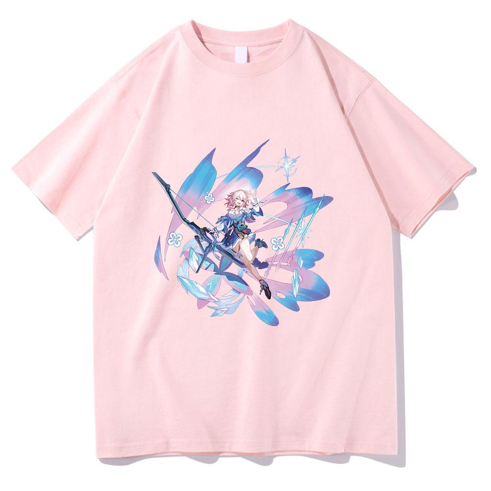 Honkai Star Rail T Shirt Unisex /Women Harajuku Aesthetic Graphic March 7th Tshirt Unisex Anime Cartoon Vintage Cotton Tees Shirts