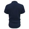 Summer new men's casual versatile shirt solid color slim-fitting short-sleeved top