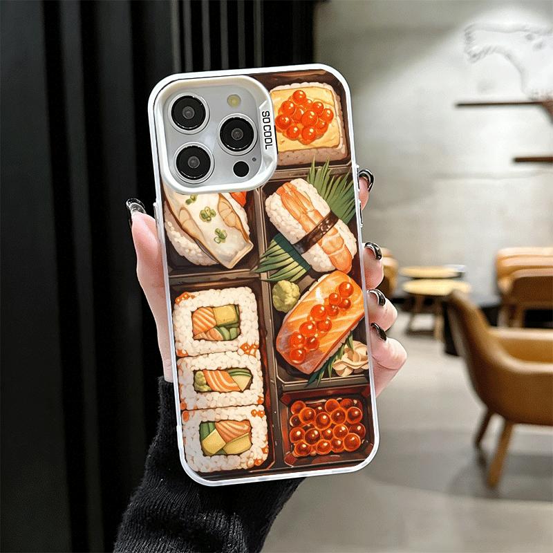 Вкусный Суши Бенто Ударопрочный Чехол для Телефона для iPhone 17 Air 16 16E 15 Pro Max 14 Plus 13 Mini 12 Задняя Крышка Анти-Падение Fundas