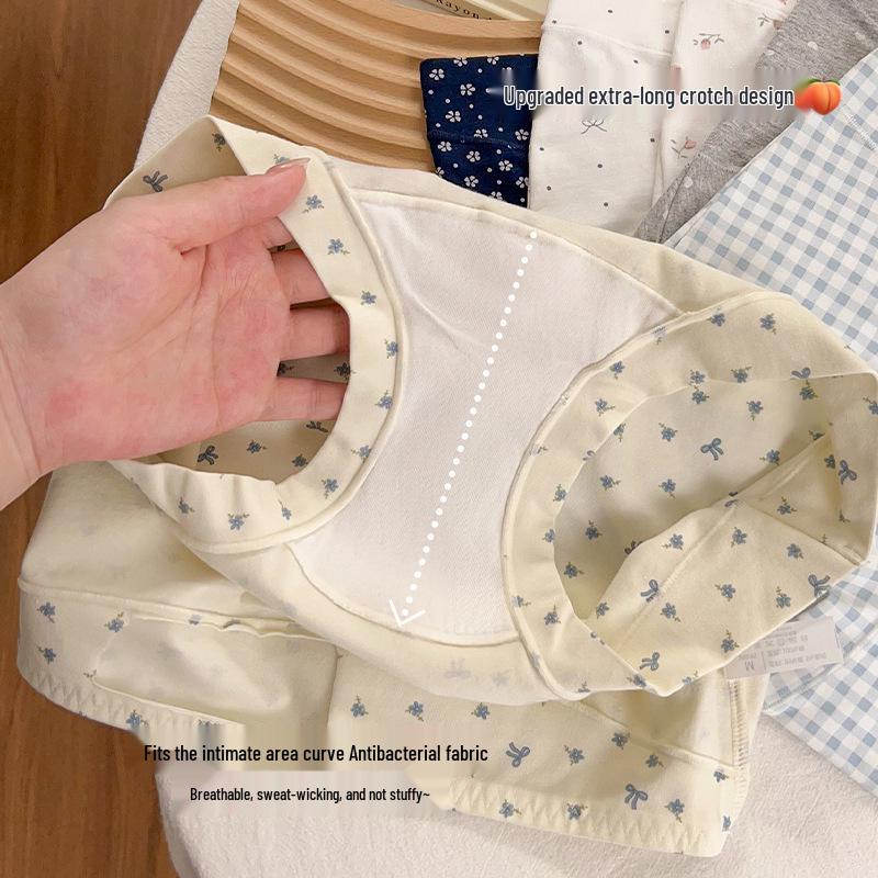 10A Женские трусы-слипы из чистого хлопка средней посадки - Антибактериальные, приятные к коже, стиль лета 2025