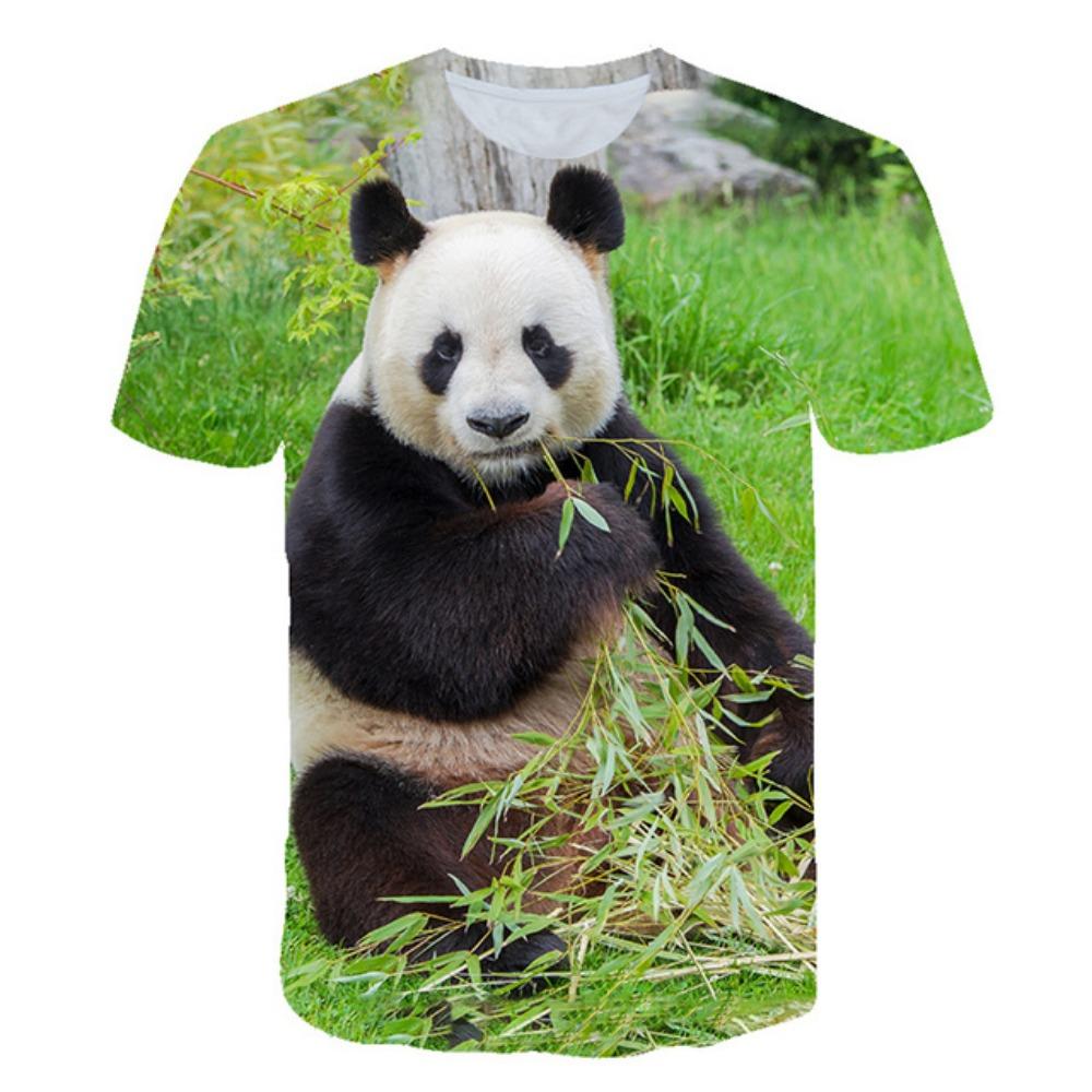 Футболка с принтом Kawaii Animal Panda 3D, модная уличная одежда, мужские и женские футболки с круглым вырезом, футболки с коротким рукавом в стиле Харадзюку, детские топы, одежда