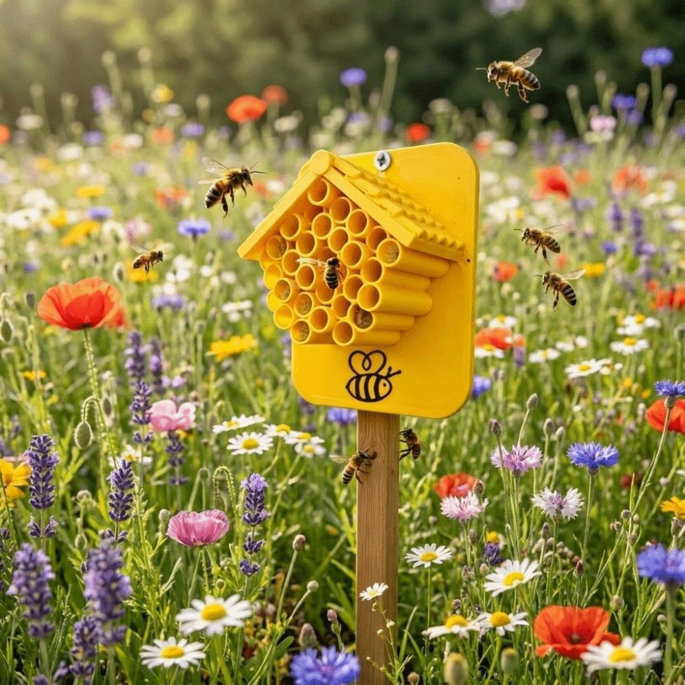 Eco-friendly Garden Bee House Plastic Bee Nesting Houses Outdoor Hanging Beehive Garden Decor