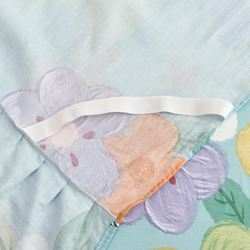 Новая хлопковая юбка-кровать с корейским принтом, хлопковая юбка-кровать, покрывало, одноместное, двойное, предметы домашнего обихода