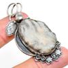 Natural Desert Rose Druzy, Topaz Gemstone 925 Sterling Silver Pendant 2.32" n1Y52