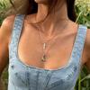 Silver Boot Cowboy Boot Necklace Stainless Steel Collarbone Chain Choker Necklace Pendant  Unisex
