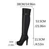 Women Platform Boots 2025 Long Heels Thigh High Boots Over the Knee Sung Fit Shoes Size 43 Black White Footwear