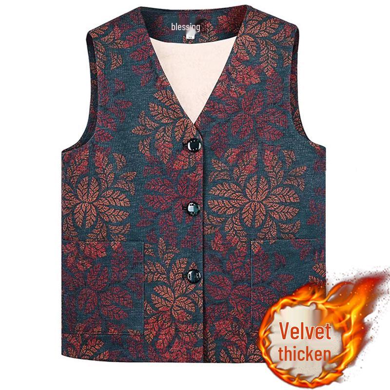 Женский кардиган без рукавов для пожилых - Жилет для бабушки большого размера на весну/осень