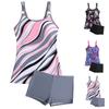 Элегантный комплект танкини больших размеров для женщин, комплект бикини больших размеров, принт, платье-майка, праздничный купальник, комплект из 2 предметов