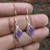 Серьги с аметистом, Серьги с подвесками из серебра 925 пробы, Подарок для нее, Дизайнерские серьги, Женские серьги, Ювелирные изделия в стиле бохо