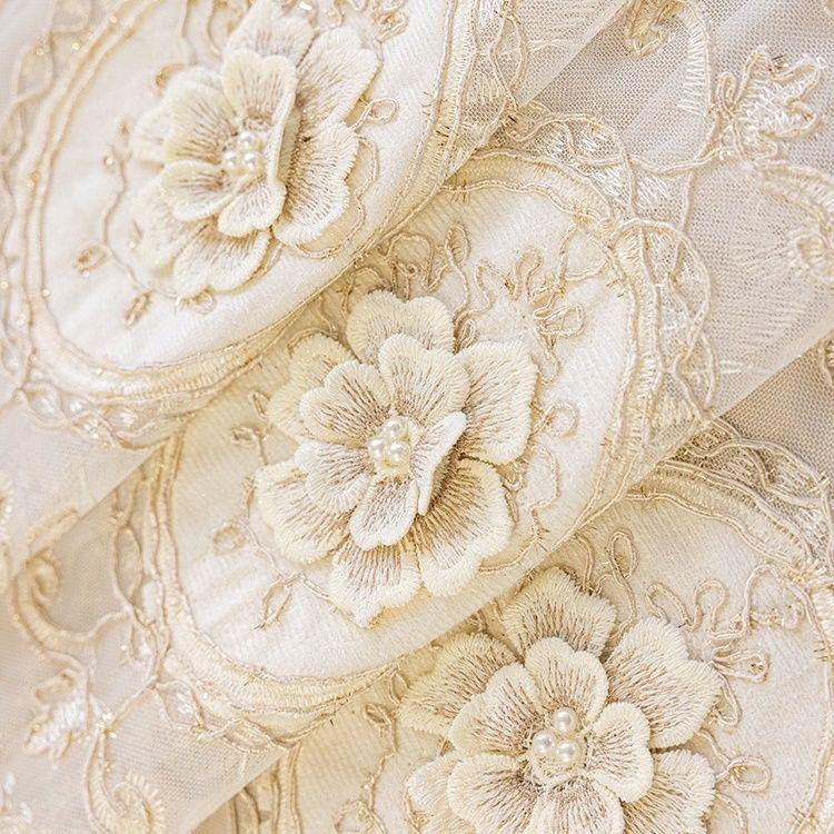 European Curtain Window Screen Living Room Balcony Relief Embroidery Embroidery Gauze Curtain Bedroom Shading