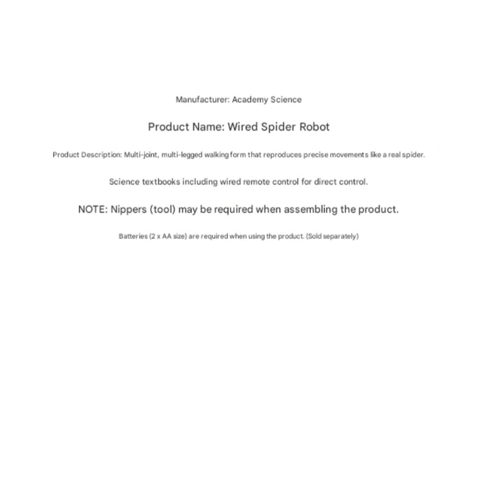 Academy Science Wired/Wireless Spider Robot with Remote Control Model Building Kits