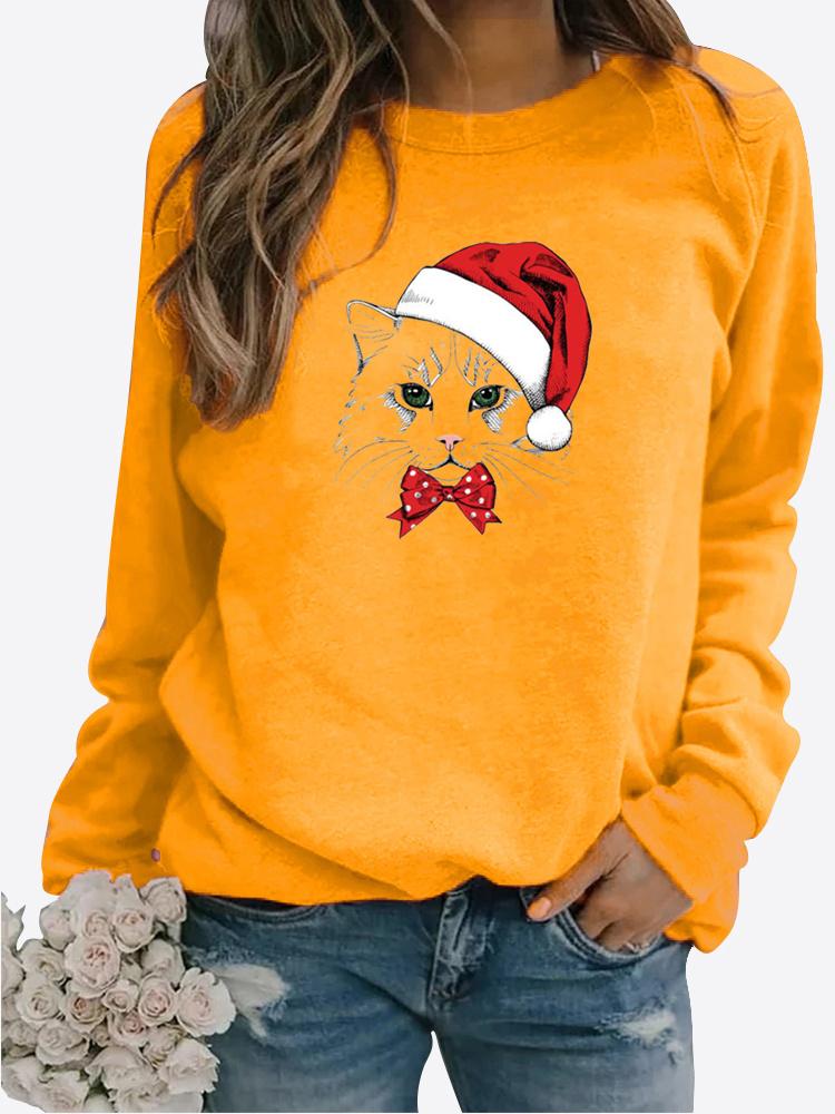 Женская осенне-зимняя одежда, повседневная толстовка с принтом, топы с длинными рукавами, футболка, женский пуловер с круглым вырезом, блузка