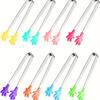 8Pcs Silicone Mini Tongs,5Inch Hand Shape Food Tongs, Colourful Small Tongs For Serving Food, Ice Cube, Fruits, Sugar, Barbecue Kitchen Accessories