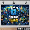 Двумерный плоский баннер - Фон для вечеринки по случаю 13-летия, с баллончиками с краской-спреем и спортивной обувью