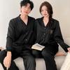 Ice Silk Pajamas Set: Luxury Women's & Men's Long Sleeve and Pants with Jacquard Design for Spring and Autumn