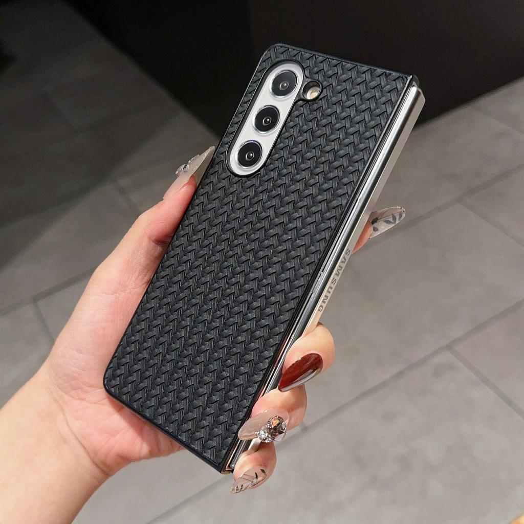 Чехол для Samsung Galaxy Z Fold5 5G, тканевая текстура, покрытие из ПУ кожи, ПК чехол для телефона