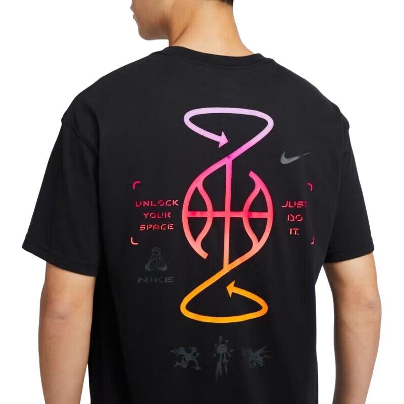 Nike SS23 Chinese High School Basketball League T Shirts Men's Black Crew Neck Moderate (Unisex) T-Shirts FJ7227 010