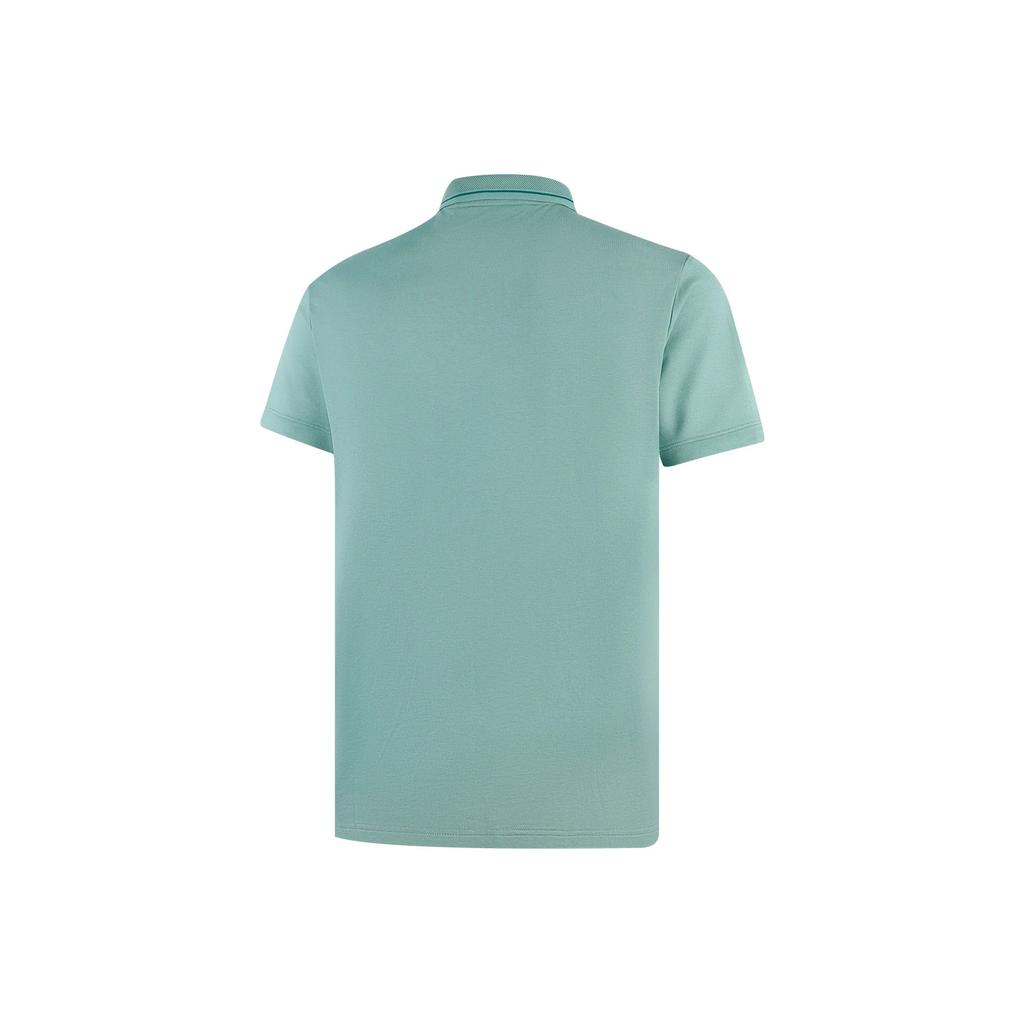 Li-Ning Удобная полосатая универсальная футболка-поло с коротким рукавом и буквенным принтом для мужчин APLV063-5