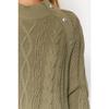 Аксессуар цвета хаки, плетеный трикотаж с детальными волосами, свитер Tctaw24ak00165