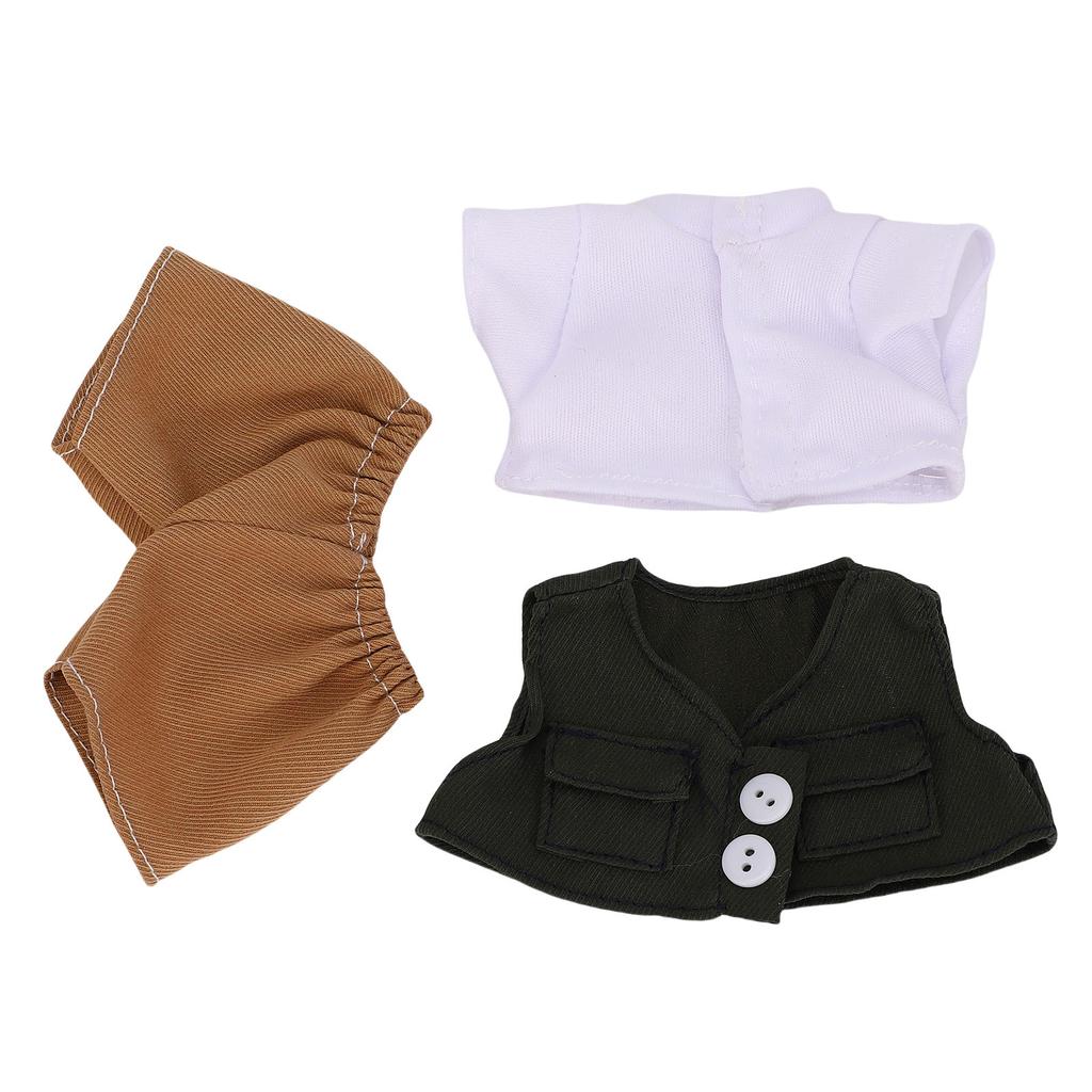 17cm Doll Clothes Pocket Gentleman Style Vest Shirt Pant Doll 3 Piece Set Stylish Outfit for Play Collection Gift