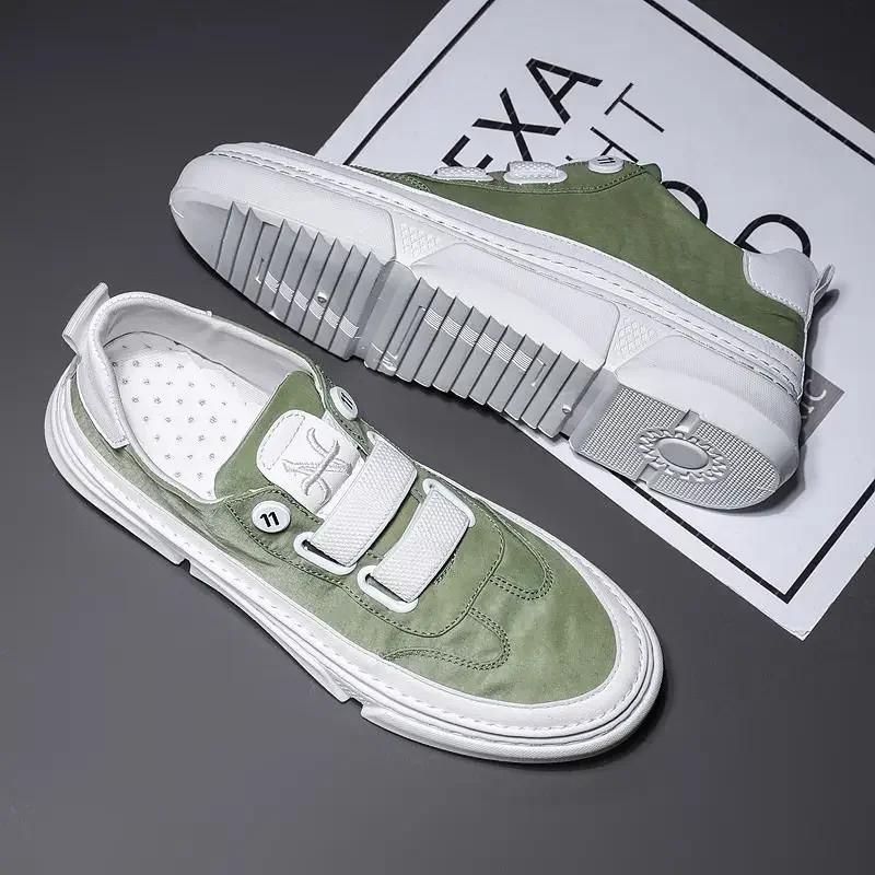 Кроссовки для бега и спорта из вулканизированной кожи для мужчин, для ходьбы, дышащие кроссовки, мужские повседневные слипоны, трендовая обувь 2024 года, бесплатная доставка