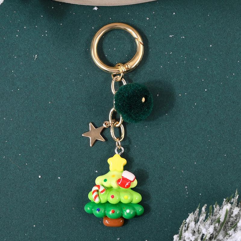 Рождественская елка Санта Клаус Брелоки Шарм для сумки для женщин Изысканная подвеска для сумки Брелок для ключей от машины Ювелирное изделие Рождественский подарок
