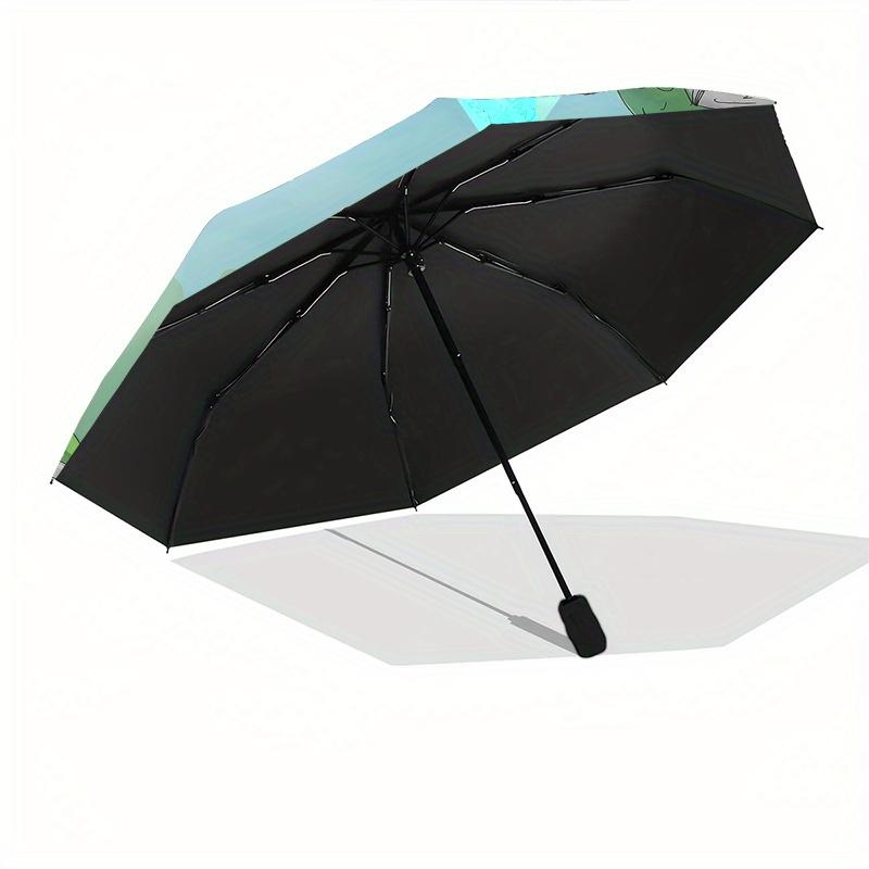 1 Auto Open Tigger, Eeyore Themed Colorful 8 rib Portable Umbrella for Men and Women, A Compact Commuting Companion Suitable for Daily Drink
