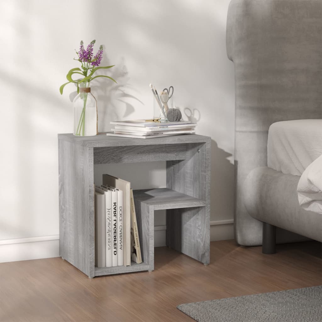 Nightstand Gray Sonoma 40 x 30 x 40 cm Particleboard