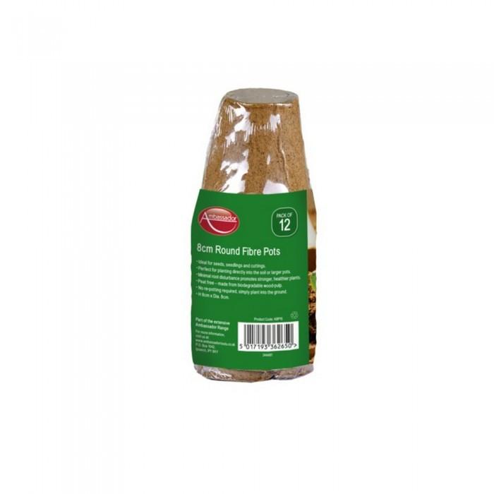 Ambassador Горшки для растений из круглого волокна (Пакет из 12)