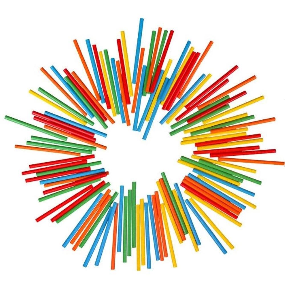 Красочные математические учебные пособия Деревянные игрушки Счетные палочки для учеников Бамбуковые счетные палочки