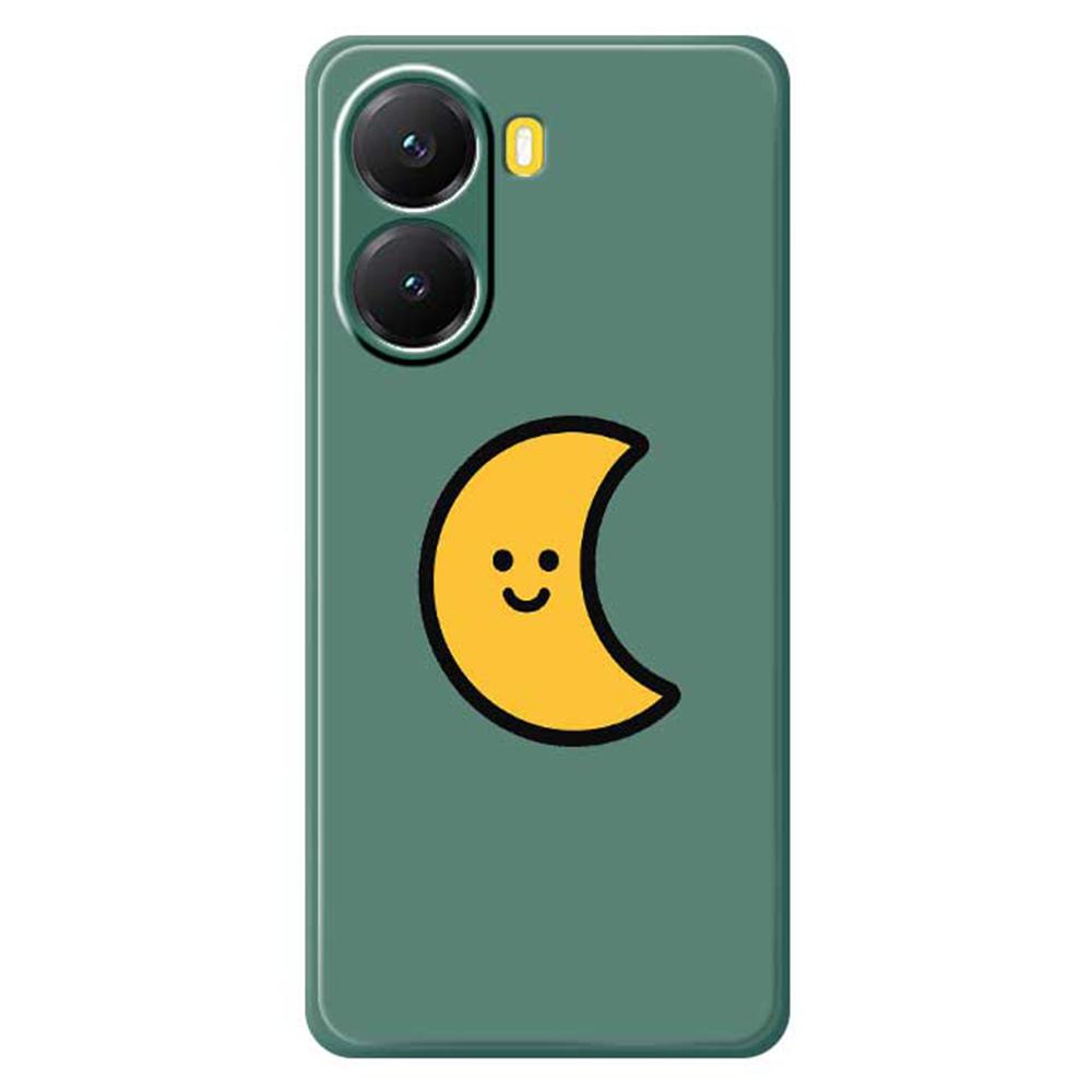 For Xiaomi Redmi Turbo 4 5G/Poco X7 Pro 5G Case Yellow Moon Pattern Printing Straight Edge TPU Phone Back Cover