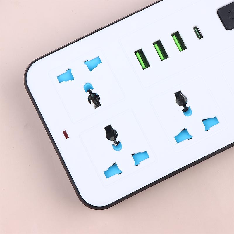Евровилка США Удлинитель 2/3-контактный 1 порт Type-C 3 порта USB 4 розетки переменного тока 2/3/5 м Зарядный электрический розетка