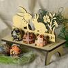 1 Pcs DIY Rabbit Chick Easter Egg Tray Wooden Cute Party Decoration Home Decoration House Decoration Creative