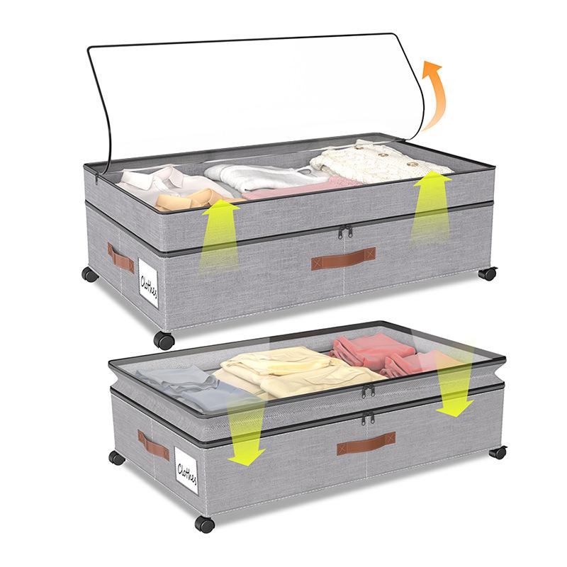 Контейнеры для хранения под кроватью на колесиках, органайзеры для шкафа, регулируемое хранение под кроватью для обуви, одежды, одеял, игрушек
