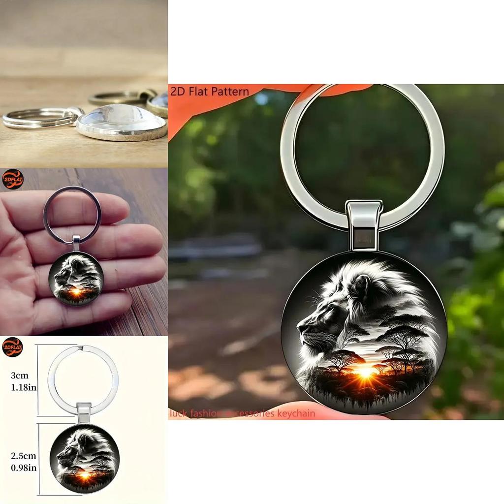 Брелок с узором льва с серебристой отделкой для праздничных подарков