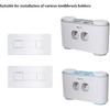 Wekity Toothbrush Holder Wall Adhesives, Wall-Mounted Sticker for Multi-Functional Space-Saving Toothbrush Holder with Toothpaste Dispenser (Wall