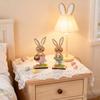 2 шт. Деревянная декоративная табличка с кроликом, Пасхальный стоящий кролик, Деревенское настольное украшение, Подходит для дома, Подарки на весенний день рождения, Настенные украшения.