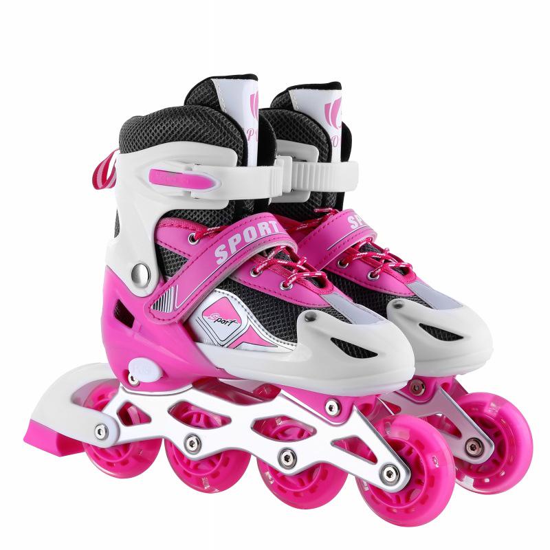 Регулируемые мигающие ПВХ коньки для мальчиков и девочек