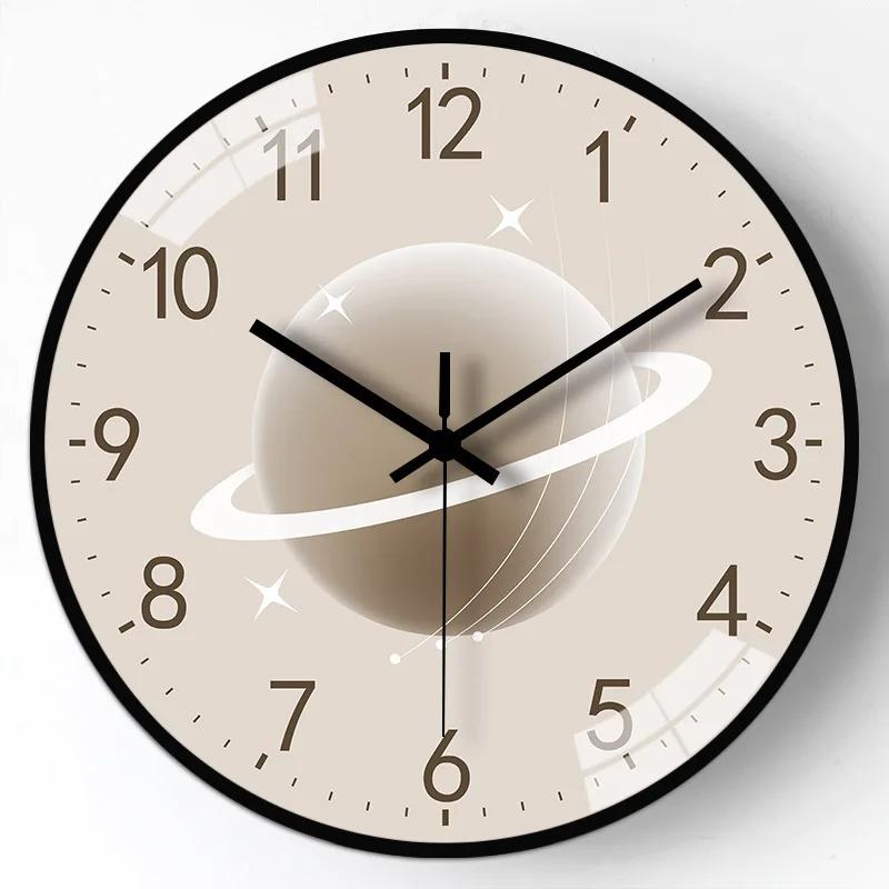 Классический стиль легкие роскошные настенные часы со звуком стерео цифра без перфорации оригинальные настенные часы для украшения стены в ванной