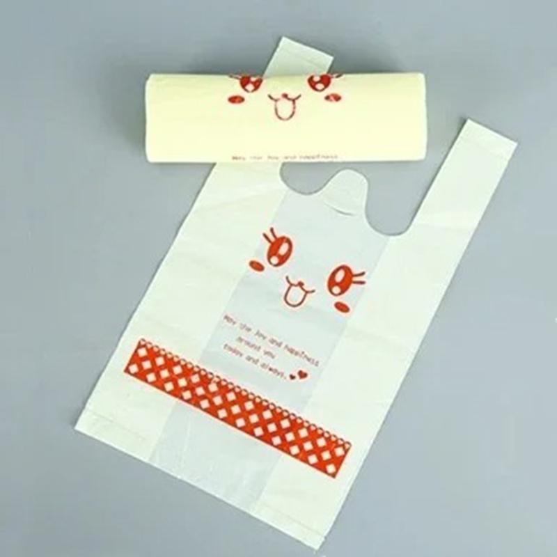 50 шт., толстая ручка для покупок, пластиковый пакет, многоразовая упаковочная сумка, браслет для супермаркета, прозрачные сумки для покупок с фруктами и едой, жилет, сумка