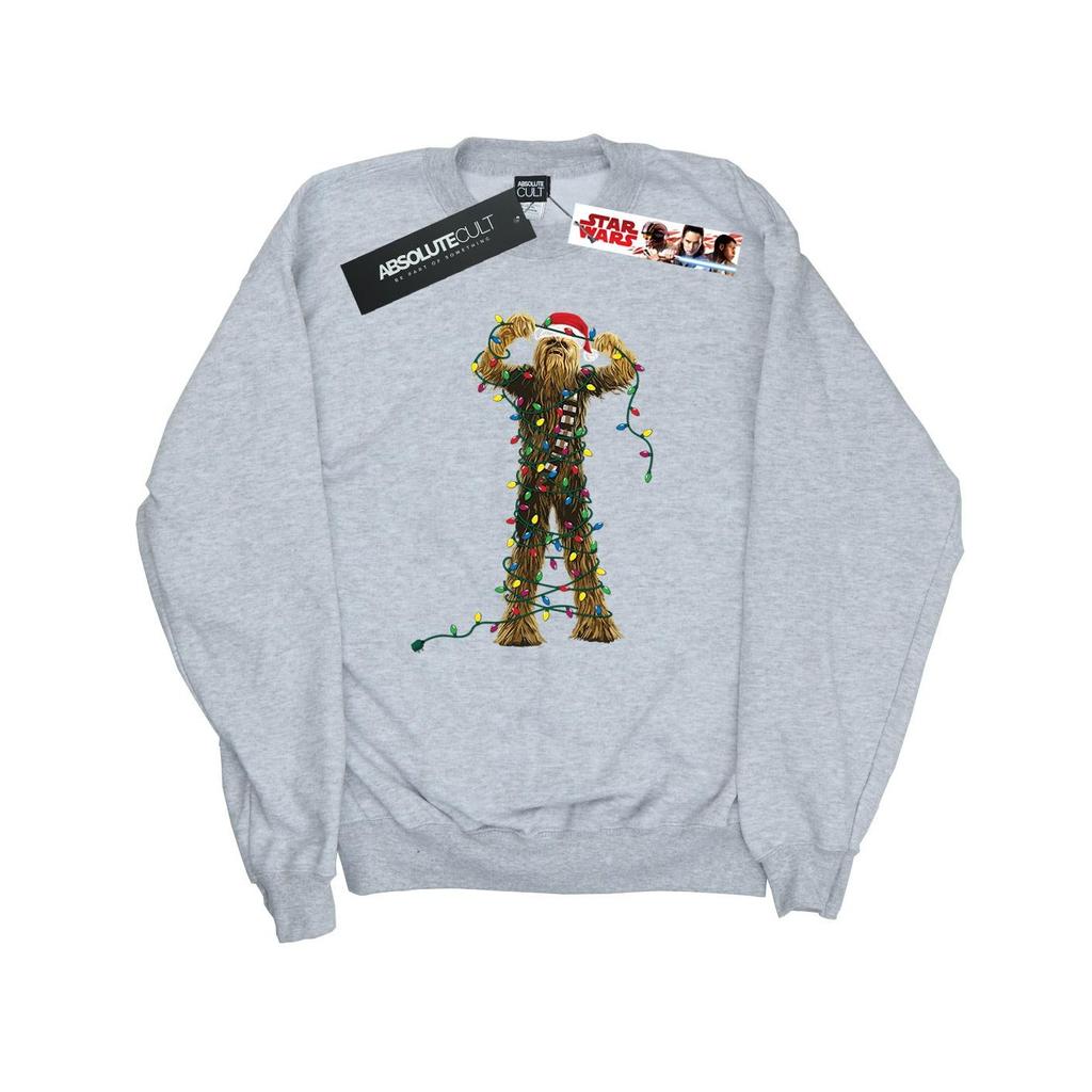 Star Wars Mens Chewbacca Christmas Lights Sweatshirt