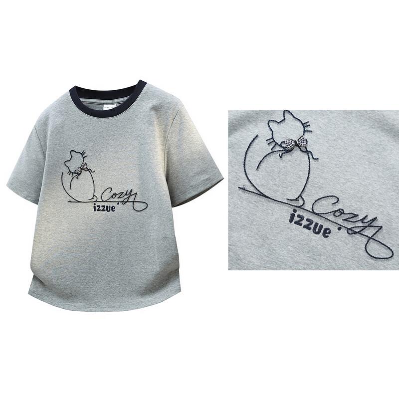 Женская футболка с коротким рукавом Izzue It с вышивкой в виде мультяшного питомца