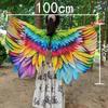 Polyester Rainbow Wing Cape Bird Feather Print Dress Up Wings New Bird Wing Cape  Party Performance