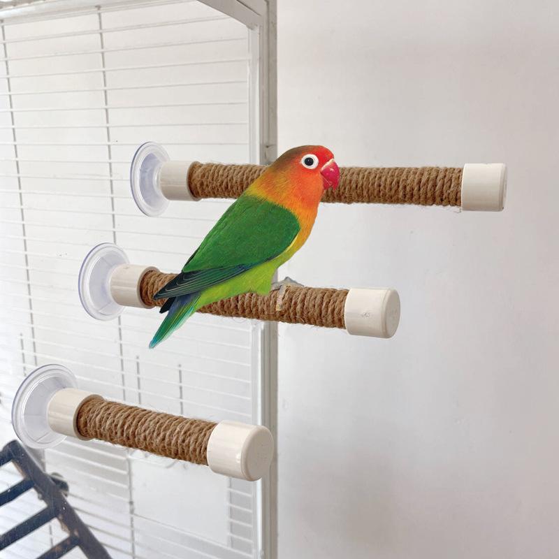 Портативная маленькая присоска, пеньковая веревка, жердочка для попугая, автомобильная интерактивная тренировочная рама, жердочка для птиц «Черный феникс тигровая кожа»