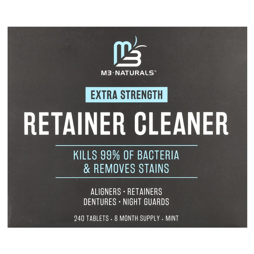 M3 Naturals, Retainer Cleaner, Extra Strength, Mint, 240 Tablets