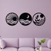 Pre-Laminated Pine Wood Round Landscape Wall Art | Laser Cut Precision | For Home Décor | For Gifting (Set of 3)