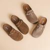 Women's Suede Birkenstock Half-Closed Moccasins - Spring 2026 Retro Style, Cute Ugly Design